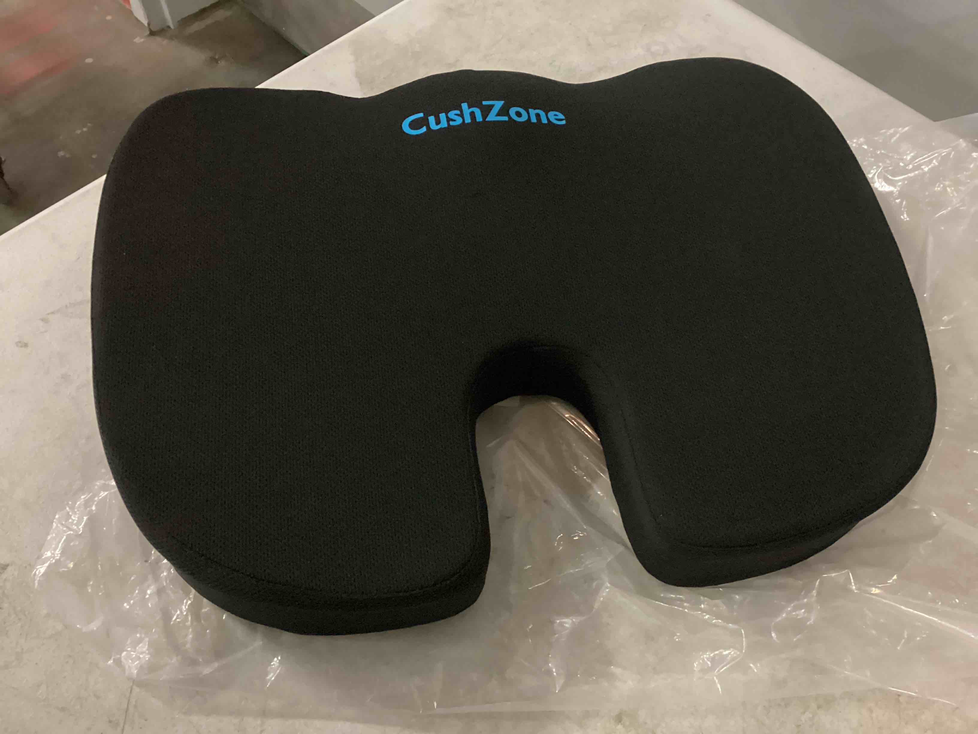 Condition photo showing Good Condition for cushzone seat cushion office chair cushions, car seat cushion, memory foam coccyx cushion for tailbone pain office chair car seat cushion, sciatica, coccyx, lower back pain relief (black)