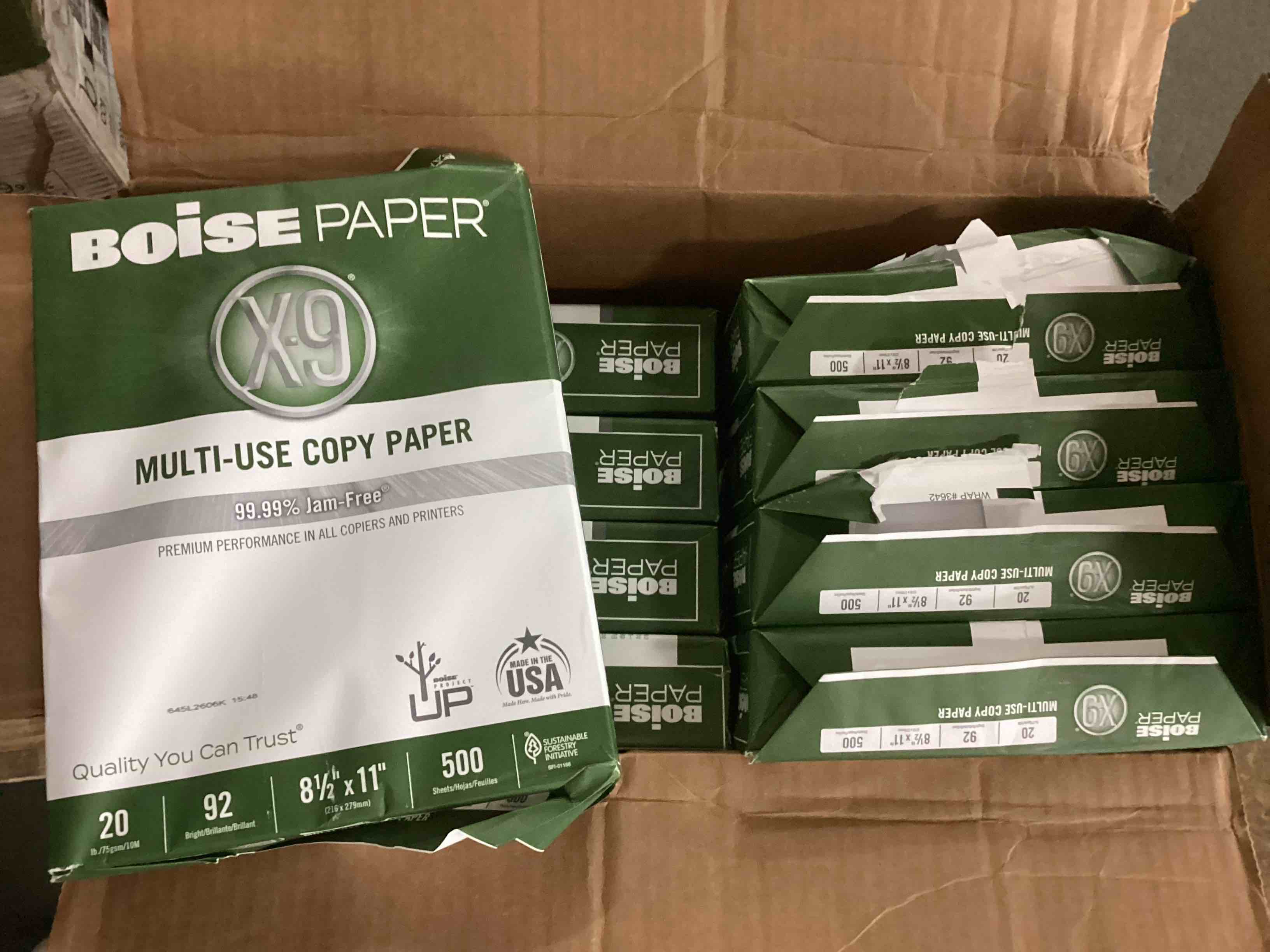 Condition photo showing Good Condition for boise x-9 multi-use copy paper 8.5 x 11 letter 92 bright white 20 lb. 1 ream (500 sheets)
