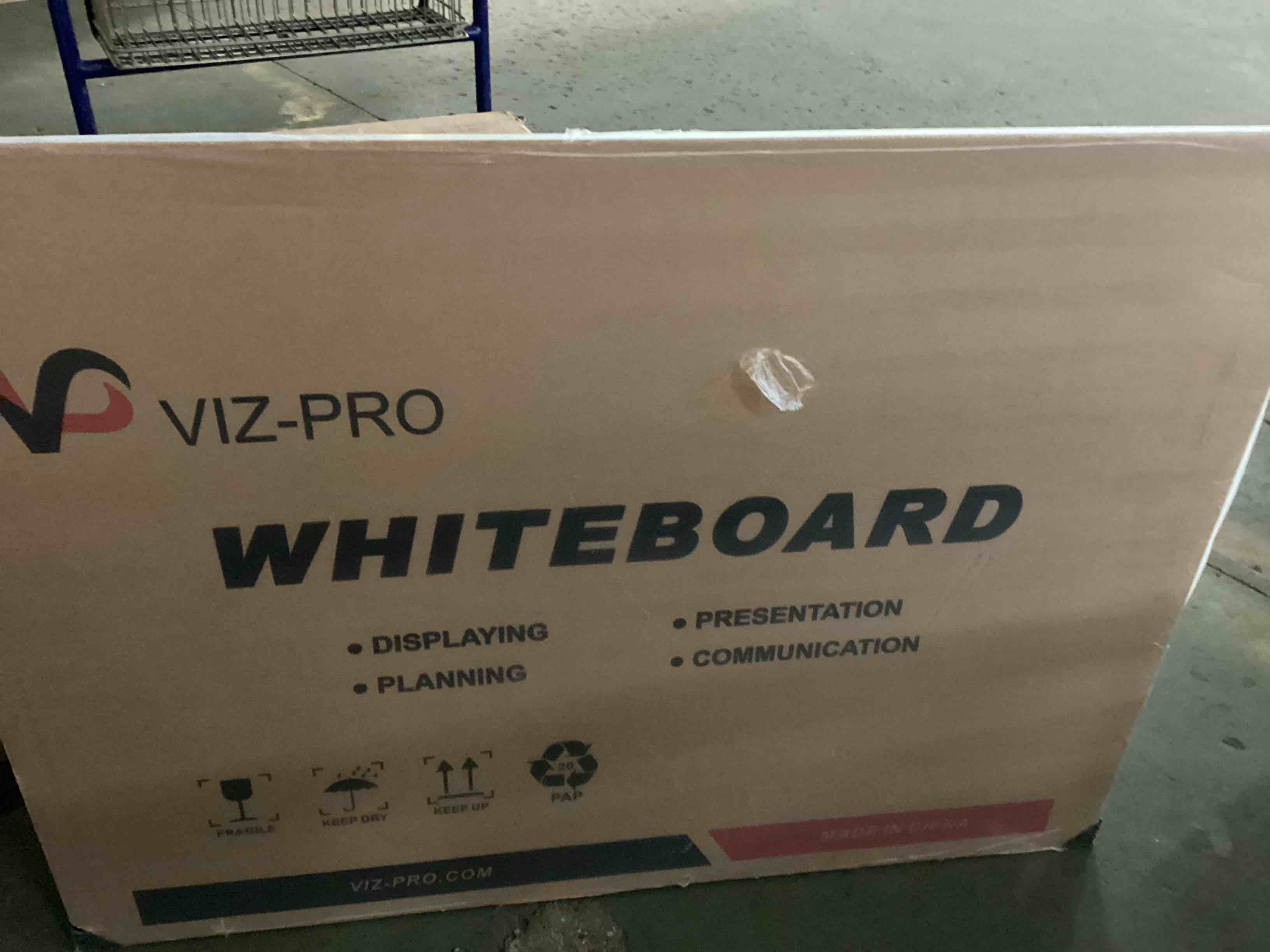 Condition photo showing Good Condition for viz-pro dry erase board/non-magnetic whiteboard, 48 x 36 inches, wall mounted board for school office and home 48"w x 36"h