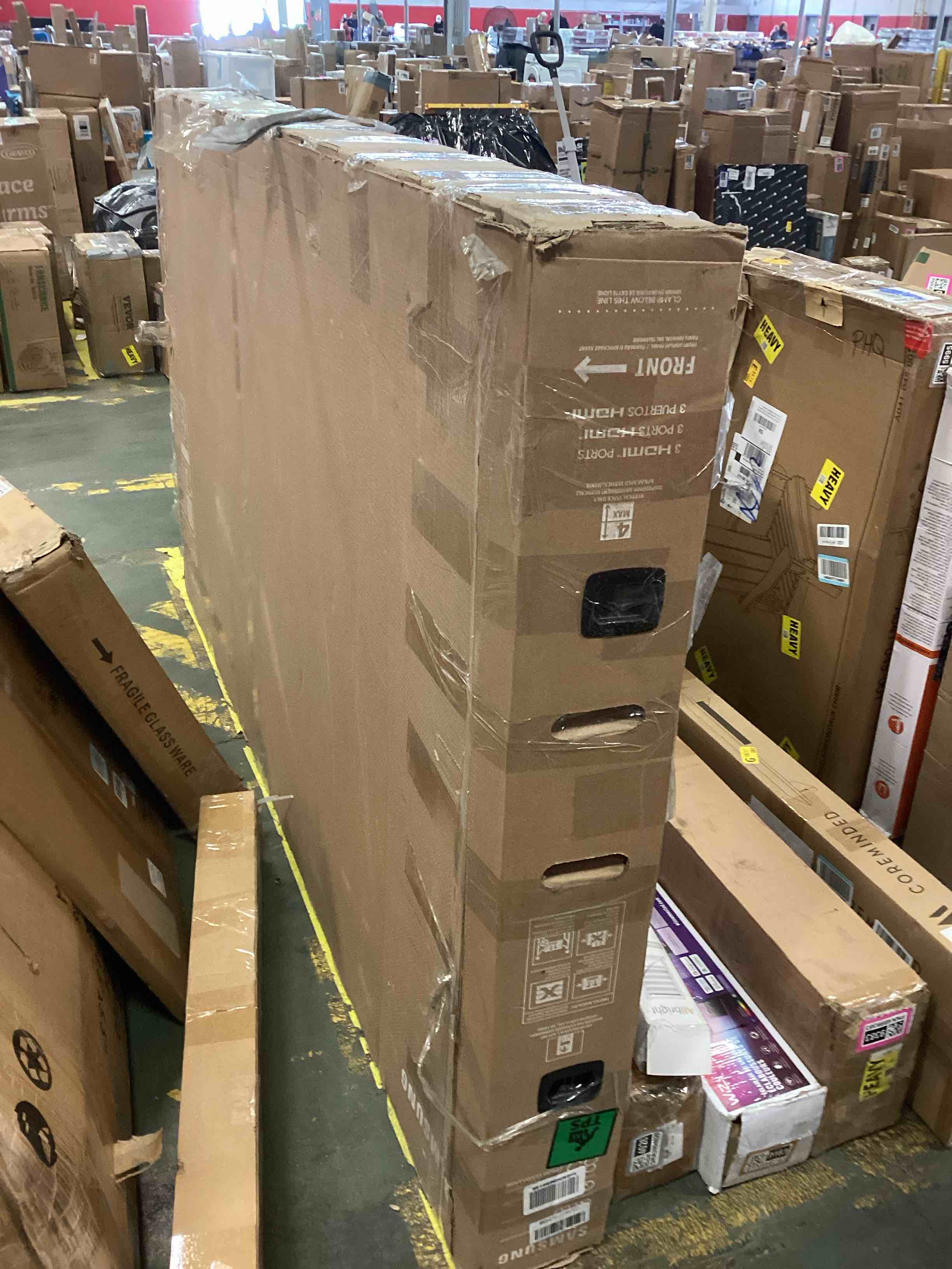 Condition photo showing As Is for samsung 85-inch class qled q7f series samsung vision ai smart tv (2025 model, 85q7f) quantum hdr, object tracking sound lite, q4 ai gen1 processor, 4k upscaling, gaming hub, alexa built-in 85-inch q7f series