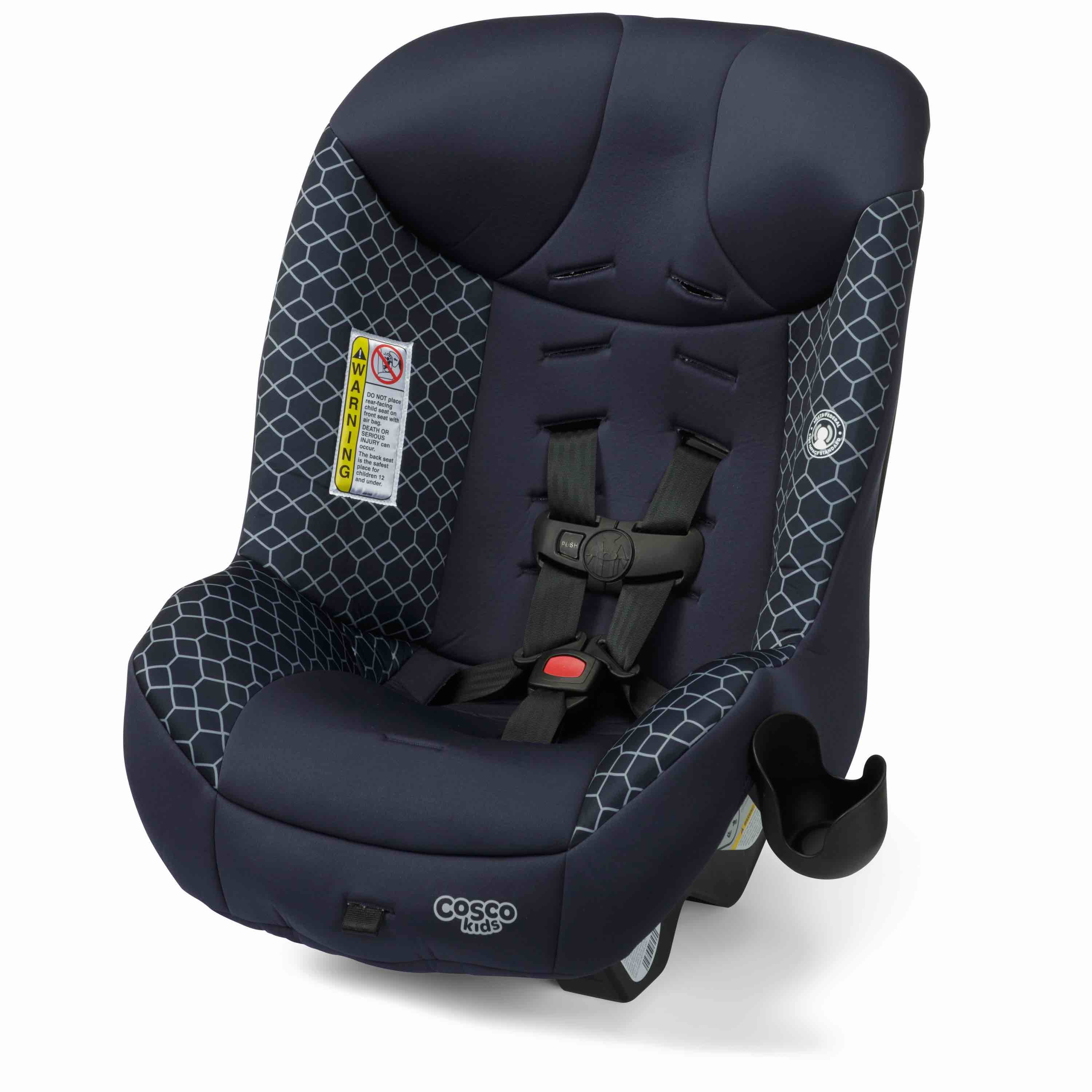 cosco kids scenera extend convertible car seat, rear and forward facing 5-point harness, slim design, machine-washable seat pad, black