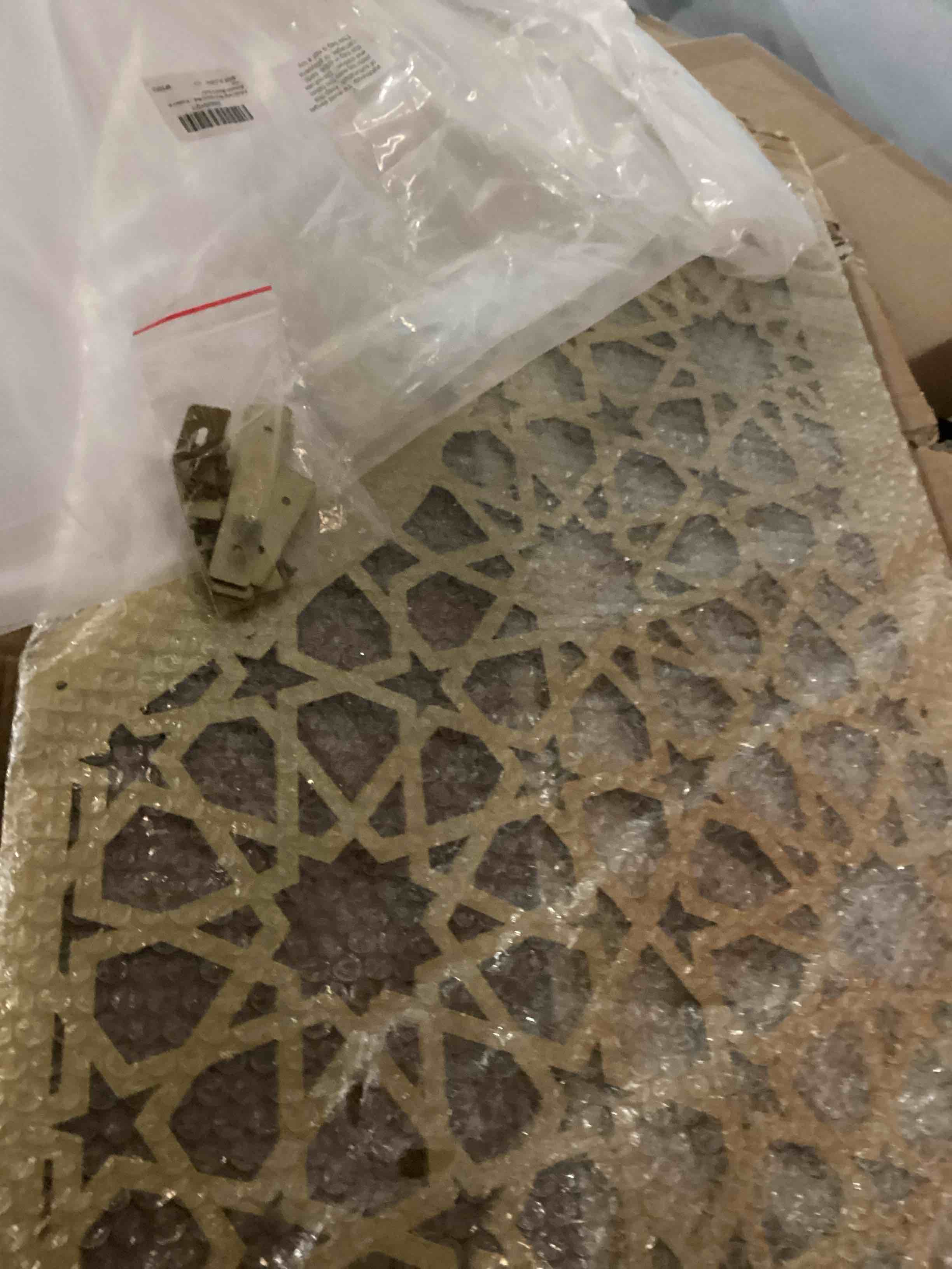 Condition photo showing Good Condition for pelopy large 48 inch metal wall art allah wall style decor mosque arch decorations prayer room decor ramadan muslim gifts arabic calligraphy decorations gold ayatul kursi metal artwork