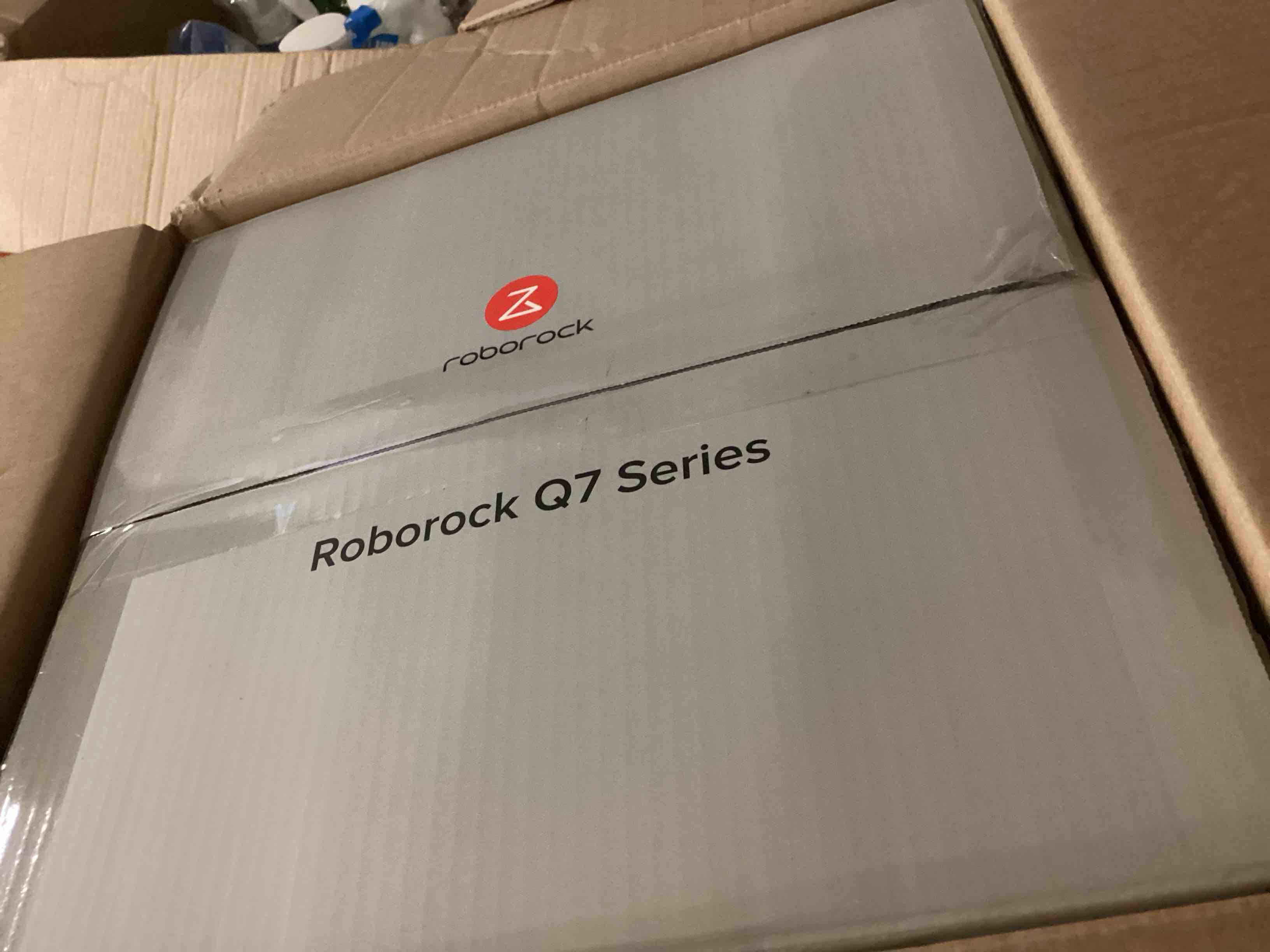 Condition photo showing New/Like New for roborock q7 m5+ robot vacuum and mop, upgraded from q5 max+, up to 7-9 weeks self-empty, 10000pa suction, dual anti-tangle system for pet hair & carpet, precisense lidar navigation, app control, black q7 m5+ - black