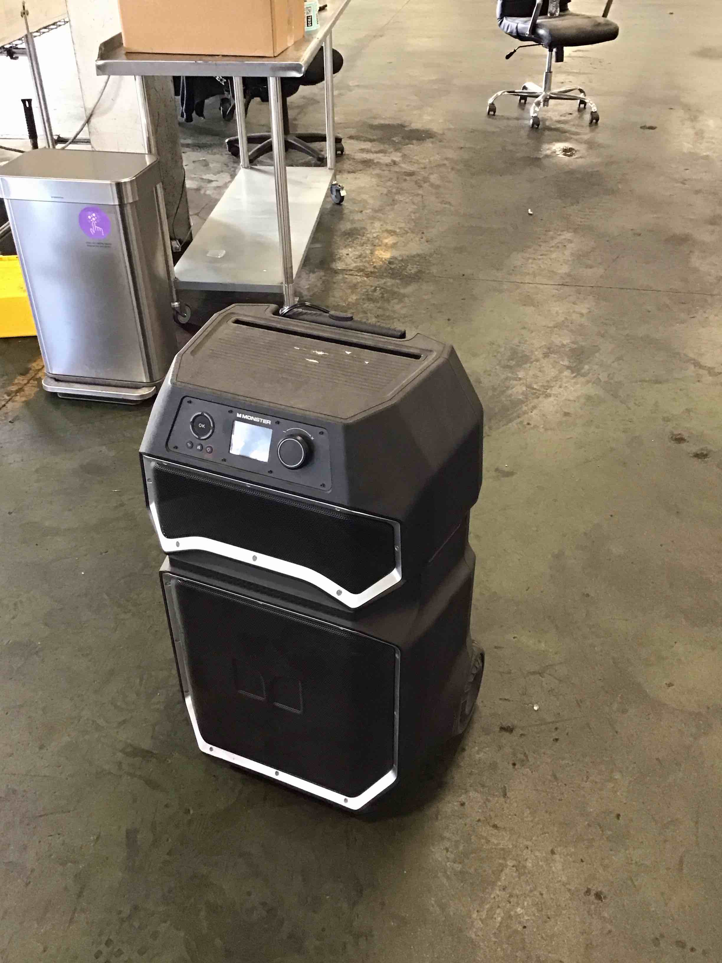 Monster Rockin' Roller X Indoor/Outdoor Portable Bluetooth Speaker | Powerful 1000W, 15” Subwoofer | All Terrain Wheels, Weather Resistant, Dual Mic & Guitar Inputs, TWS Pairing, App Control