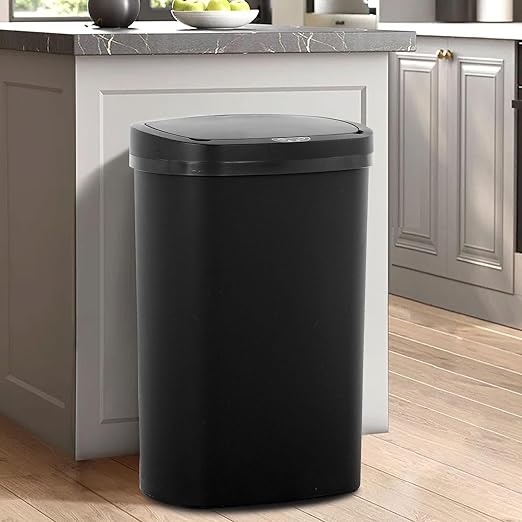 13 Gallon/50 L Kitchen Trash Can with Lid, Garbage Can with Touch-Free Lid, Cute Trash Can Automatic Trash Can Bathroom Trash Can with Lid, Motion Sensor Trash Can Waterproof Trash Bin