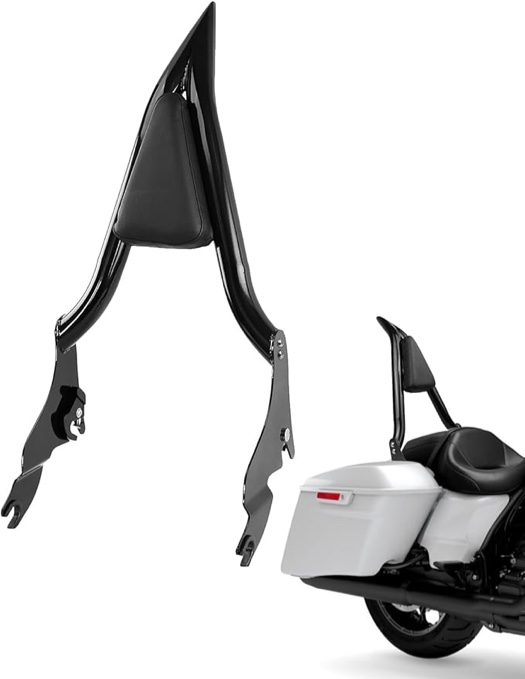 BELZAR 26" Tall Sissy Bar for Harley Davidson Touring Pointed Detachable Passenger Backrest Fit for CVO Road Glide Road King Street Glide Electra Glide Ultra Limited 2009-2024 Gloss Black