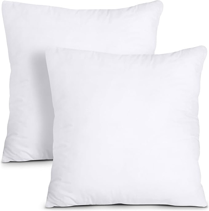 Utopia Bedding - Relleno de almohadas decorativas (paquete de 2, color blanco), almohadas para cama y sof de 18 x 18 pulgadas, para interiores