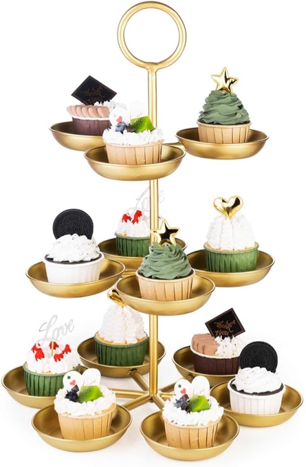 Soporte para cupcakes de 3 niveles, soporte para pasteles de 2 niveles, torre de soporte para cupcakes de 1 nivel para exhibiciones de mesa de postres, decoración de fiesta temática de