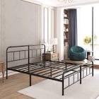 Marple 40 Inch Bed Frame With Headboard And Footboard, No Box Spring Needed Heavy Duty Metal Platform, Premium Steel Slat Mattress Foundation With Storage, Noise Free Iron-Art Bed Frame