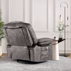 Quanya Classic Super Soft Velvet Swivel and Rocker Manual Recliner With Massage & Heating