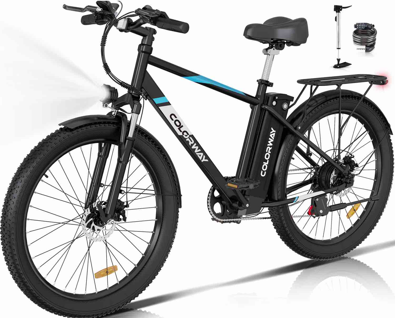 HITWAY Electric Bike for Adults, 26" × 2.125/3.0/4.0 Fat Tire E Bike 12Ah/15Ah Removable Electric Bicycle, 500W/750W Mountain Bike Snow Beach Bicycle with 7 Gears, UL2849 Certified