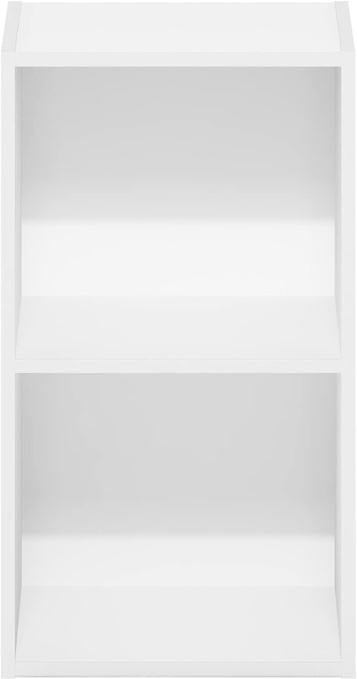 Furinno Luder Bookcase / Book / Storage, 2-Tier Cube, White