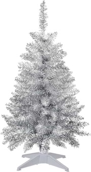 Mini Christmas Tree 3FT Artificial Desktop Xmas Tree for Holiday Decor 160 Branch Tips, silver 