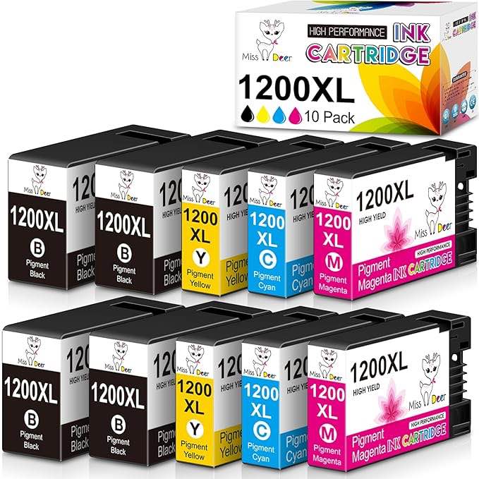 Miss Deer Maxify 232 Ink Cartridges, Compatible for Canon High Yield Work with Printer 5  Pack (4BK, 2C, 2M, 2Y)