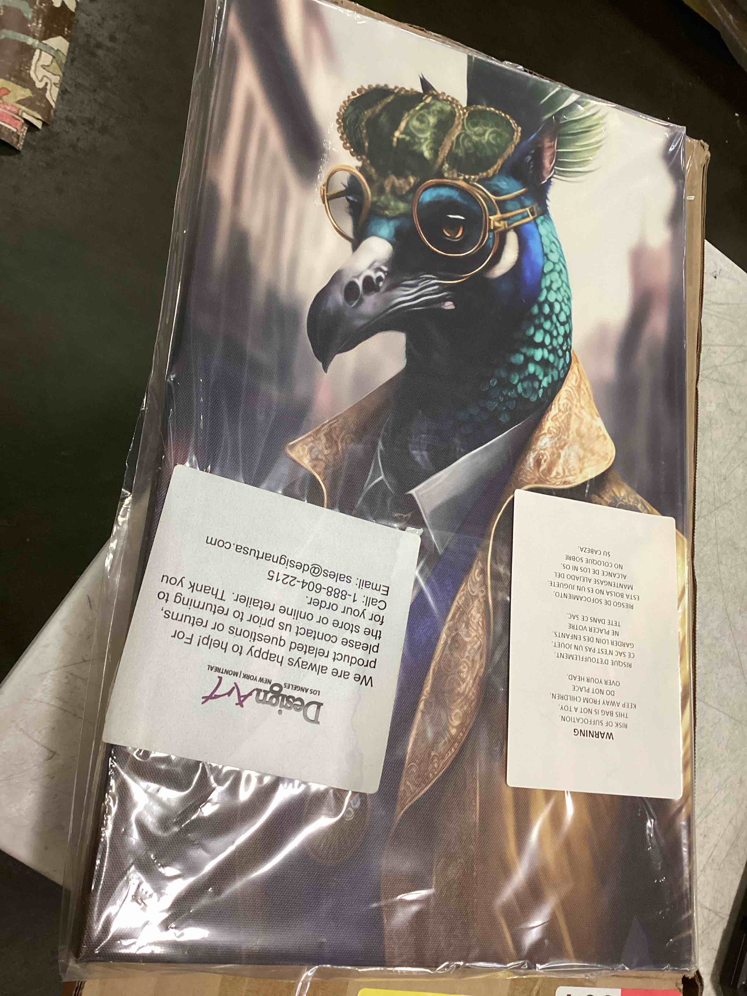 Peacock Gangster in NYC III - Graphic Art on Canvas Format: Wrapped Canvas, Size: 20" H x 12" W x 1" D