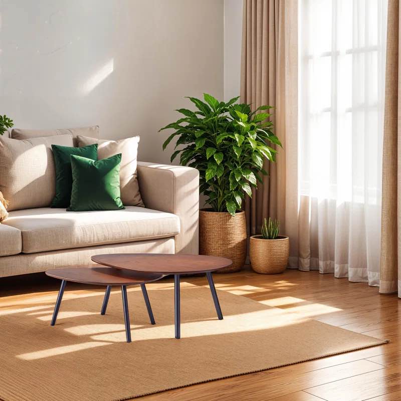 Hassan Wood Coffee Table Walnut 