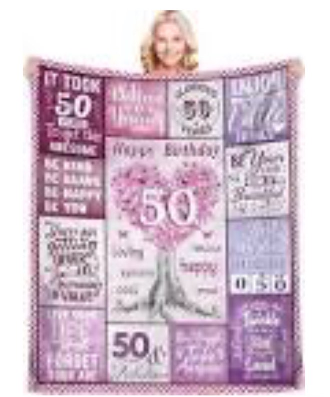 50th Birthday Gifts Women, 50 Year Old Birthday Gifts for Women, Forty Birthday Gifts for Women, 50th Birthday Decorations Women, Best Gifts for 50 Year Old Women, 50th Birthday Gifts Blanket 60"X50" 