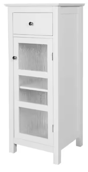 Connor 15 in. W x 14 in. D x 36 in. H Floor Cabinet with 1-Door and 1-Drawer in White