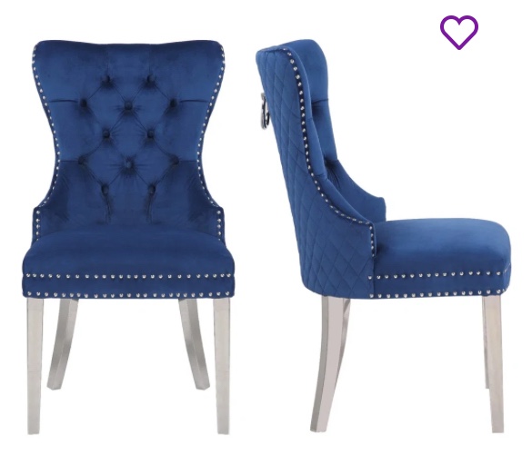 Maleen 20'' H Tufted Velvet Upholstered Side Chair (Set of 2)