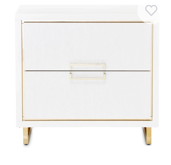 Palm Gate Nightstand - Cloud White