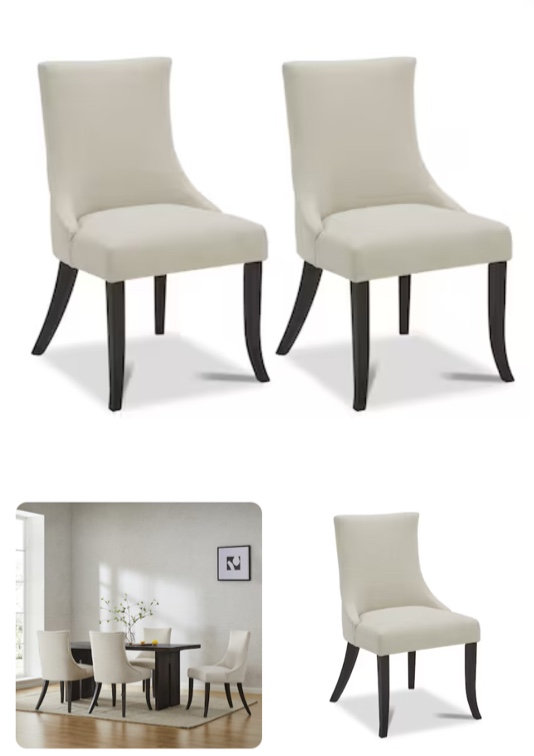 Circle 55 Thea Linen Fabric Dining Chair (Set of 2)