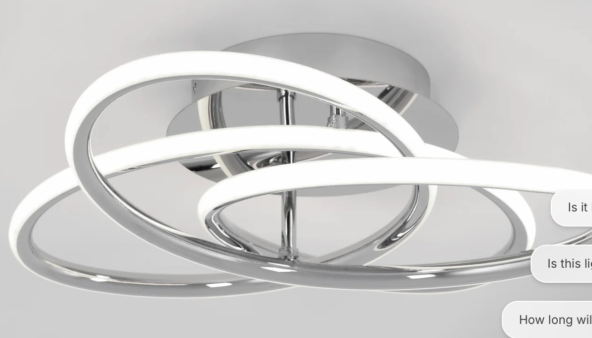 Swirl Butterfly LED contemporary flush mount light