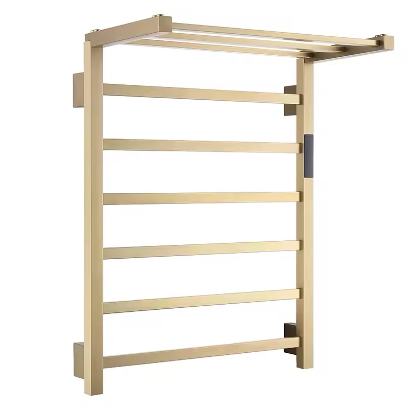OXG Thermostatic Heated Towel Rack, Electric Heated Bathroom Towel Rack, Wall Mounted Foldable With Timer