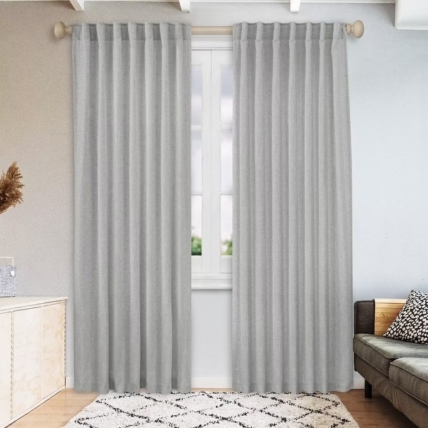 (similar)Linen Blend Light Filtering Back Tab/Rod Pocket Panel Pair(Set of 2) - 52"W x 84"L - Gray