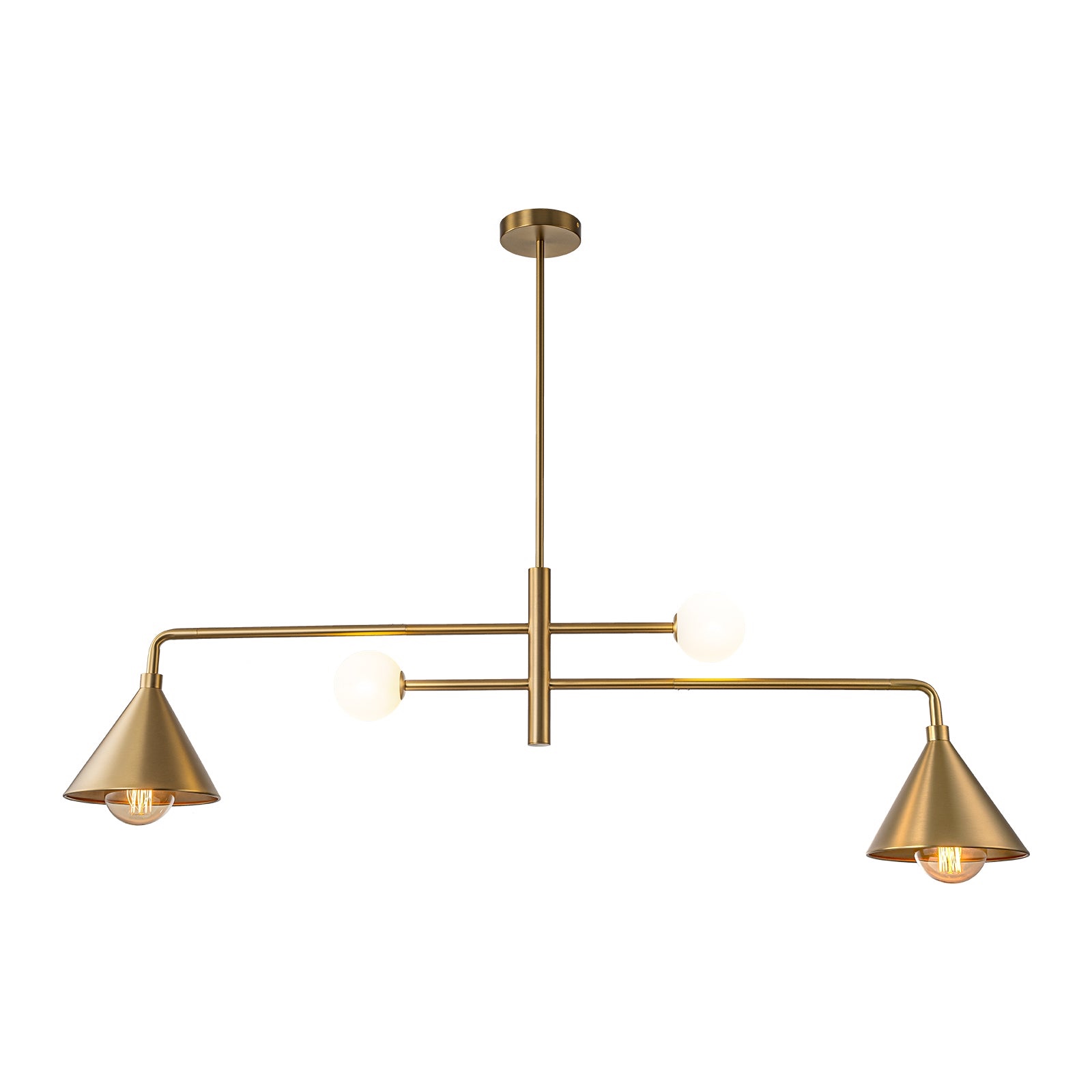 Glowlings Modern 4-Light Rotate 360° Cone Linear Pendant Light with Opal Glass