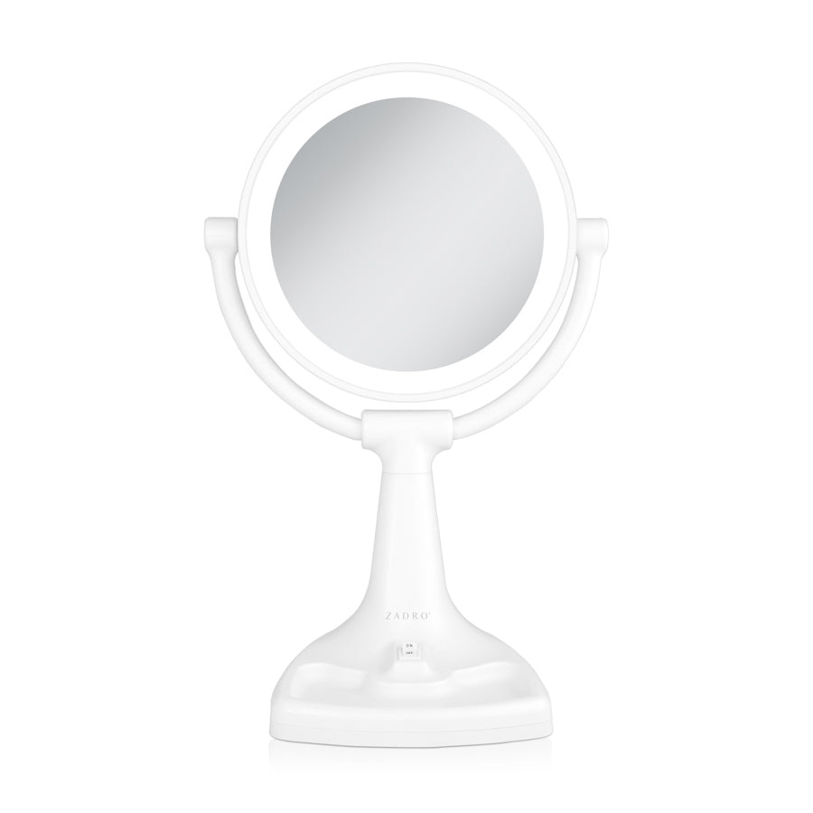 MAX BRIGHT LIGHTED MAKEUP MIRROR WITH MAGNIFICATION & STORAGE TRAY