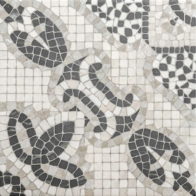 Roman Road Silver 20x20 cm  parts25 1m2; Satin Porcelain Encaustic Floor and Wall Tile