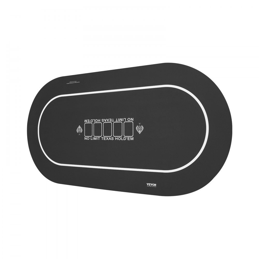 Poker Table Top  Poker Mat Players Foldable with Bag Black