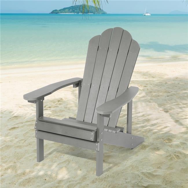 SANLUCE UN-SM-39-LY Light Gray Weather Resistant Plastic Adirondack Chair