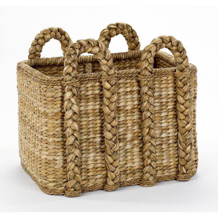 large rectangular rush basket