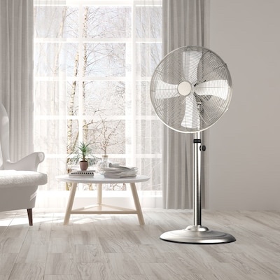 1k+ views last week Utilitech 16-in 120 -Volt 3 -Speed Indoor Nickel Brushed Oscillating Pedestal Fan