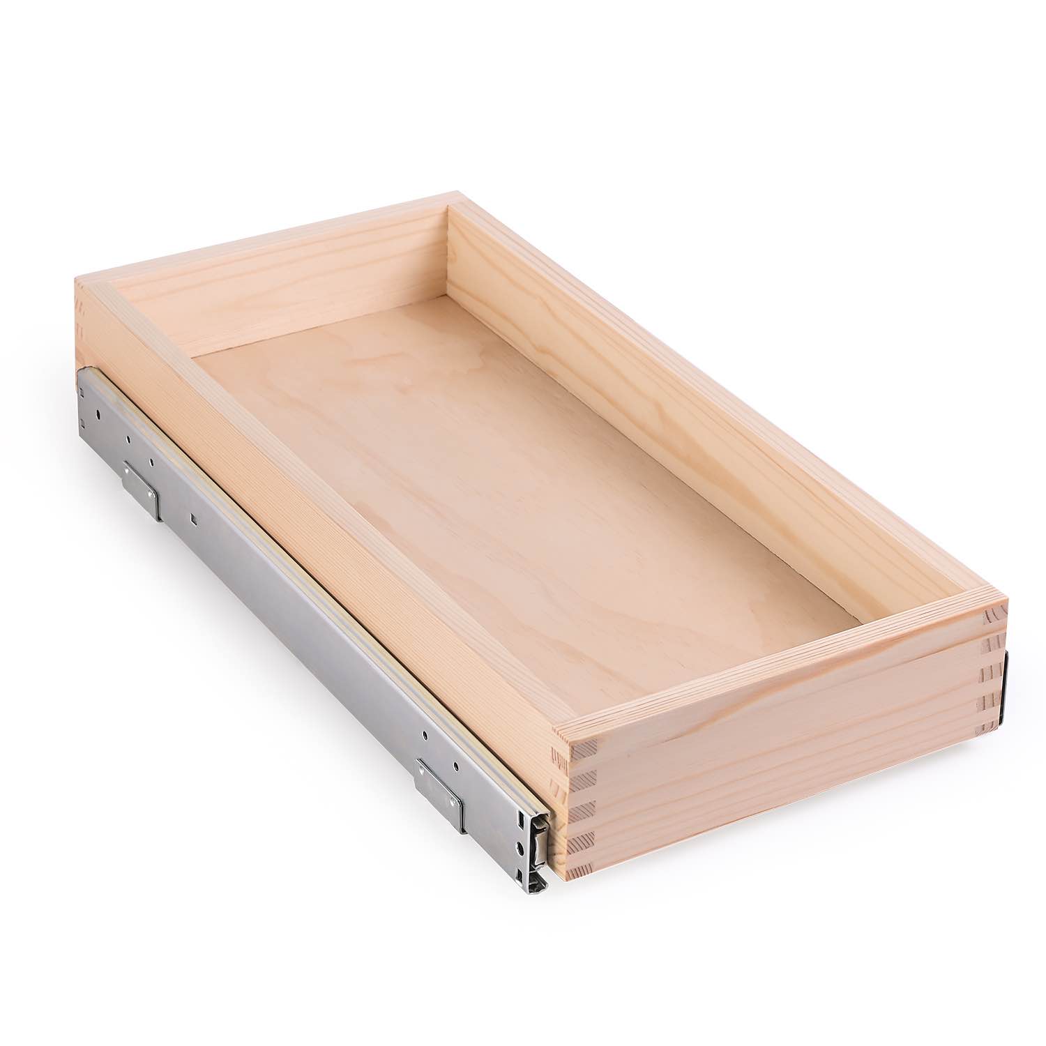 mulush pull out cabinet drawer, soft close slide out wood drawer organizer for kitchen, finished, bottom and side assembly