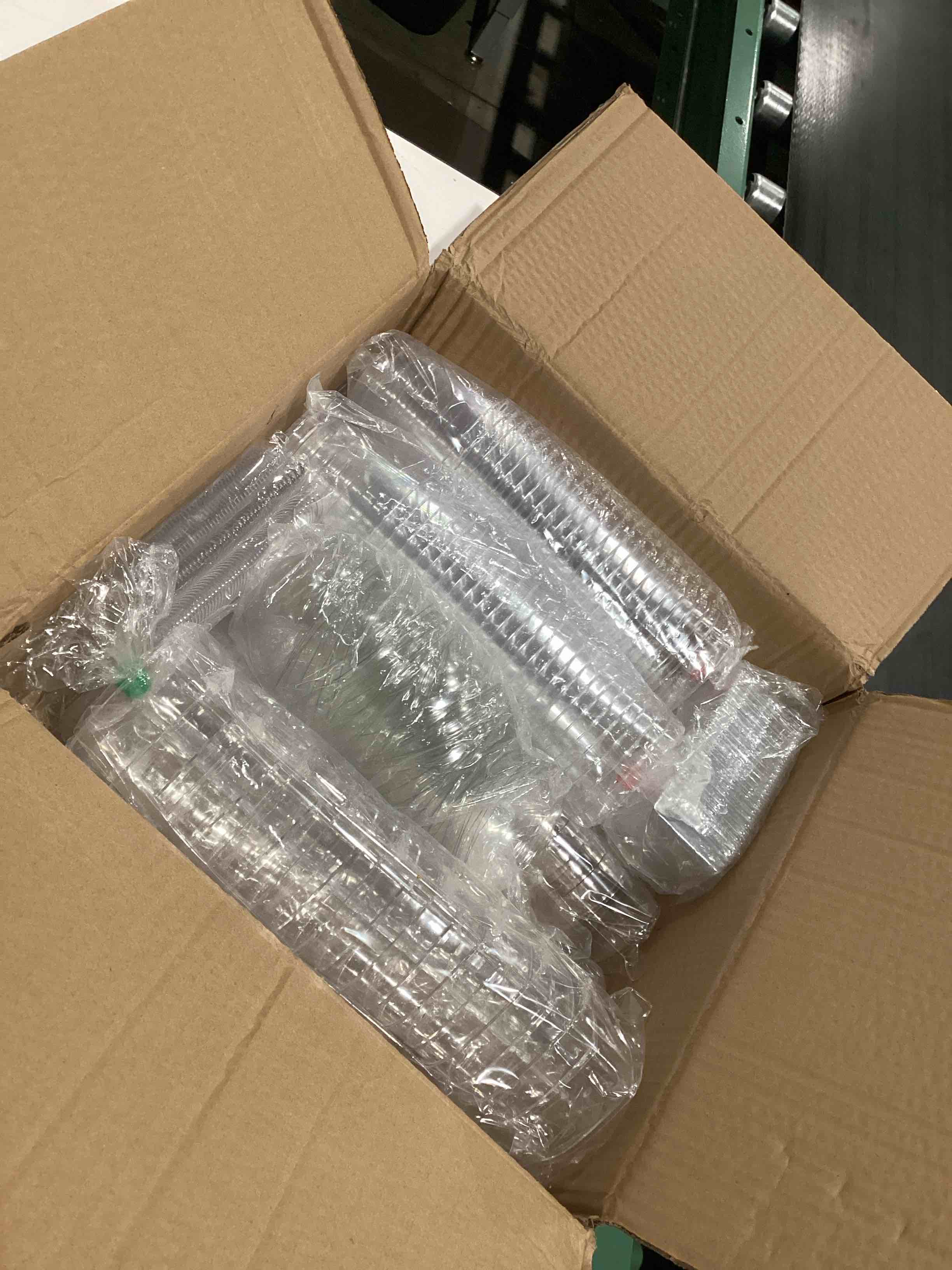 Set of plastic cutlery and cups