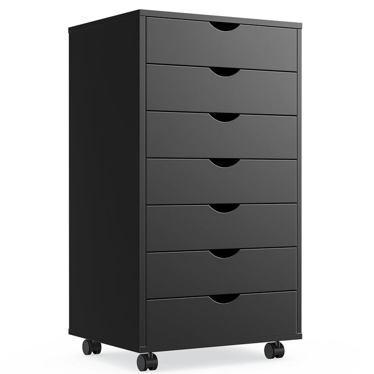 Bigleap 5/7 Drawer Chest, Wooden Tall Dresser Storage Dresser Cabinet With Wheels for Office, Bedroom, Home