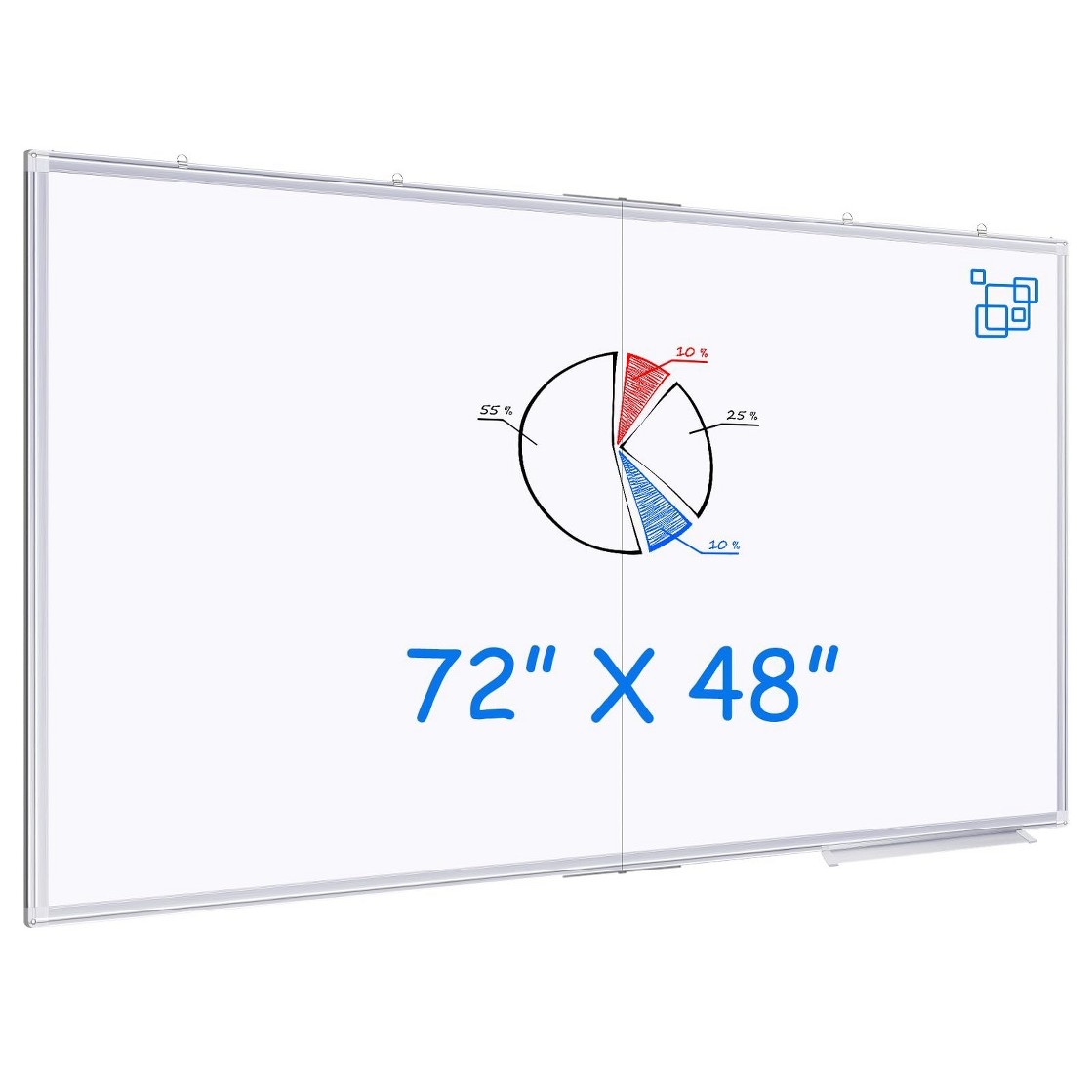 maxtek magnetic dry erase board aluminum frame: wall mount whiteboard for office & presentation