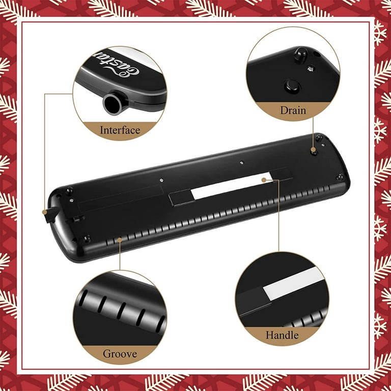 eastar 32 keys melodica instrument, soprano melodica air piano keyboard pianica with 2 soft long tubes, short mouthpieces, carrying bag, black