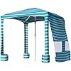similar))) AMMSUN Beach Cabana Beach Canopy, Easy Set up and Take Down, Cabana Tent with Sand Pockets, Instant Sun Shade with Side Wall, Turquoise