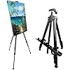 art painting display artist easel stand,ns jymb portable metal adjustable easels for painting canvases height from carry bag for table-top/floor displaying and wedding signs - black