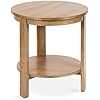 kate and laurel foxford tiered round side table; 22 x 22 x 24; natural brown; transitional two-tier circle nightstand table with storage and resilient wood construction for bedroom decor