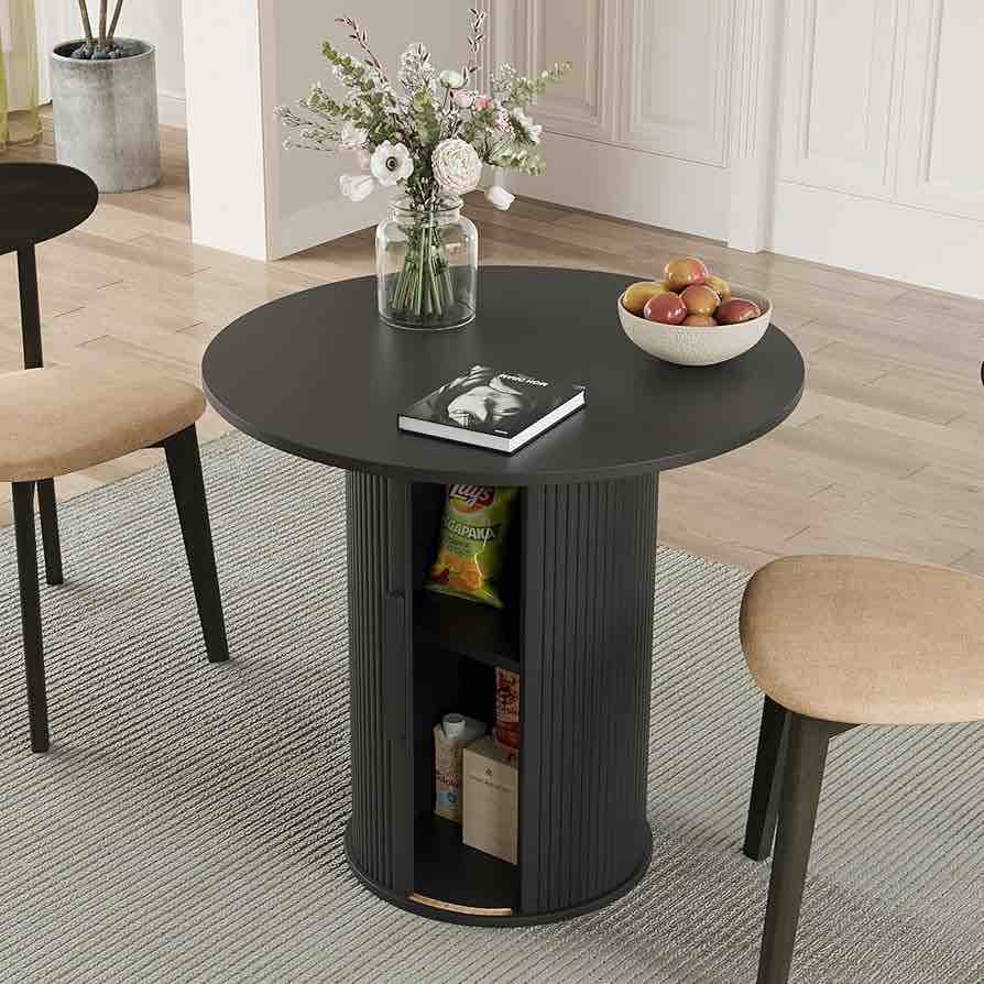  Wood Dining Table with Storage Classic Style Dining Room