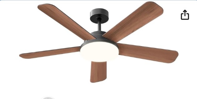 52 Inch Ceiling Fans with Lights and Remote Control, 6 Speeds, 5 Blades, 2844 LM, Dimmable 3CCT LED, Reversible DC Motor, Quick Adjustment Low Profile Black Ceiling Fan