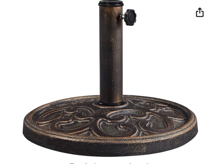 Yaheetech 22lbs Heavy Duty Round Antiqued Umbrella Base All Weather Umbrella Stand for Outdoor Patio - Bronze