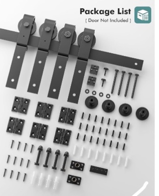 60'' Bifold Barn Door Hardware Kit, 5ft Side Mount Bi-Folding Track Kit, Slide Smoothly Quietly, Fit Four 14'' Closet Doors, Easy Install (Panel Not Included)