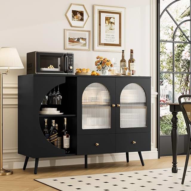 Abrego 47.2'' Sideboard with 2 Drawers, Wine Glass Racks
