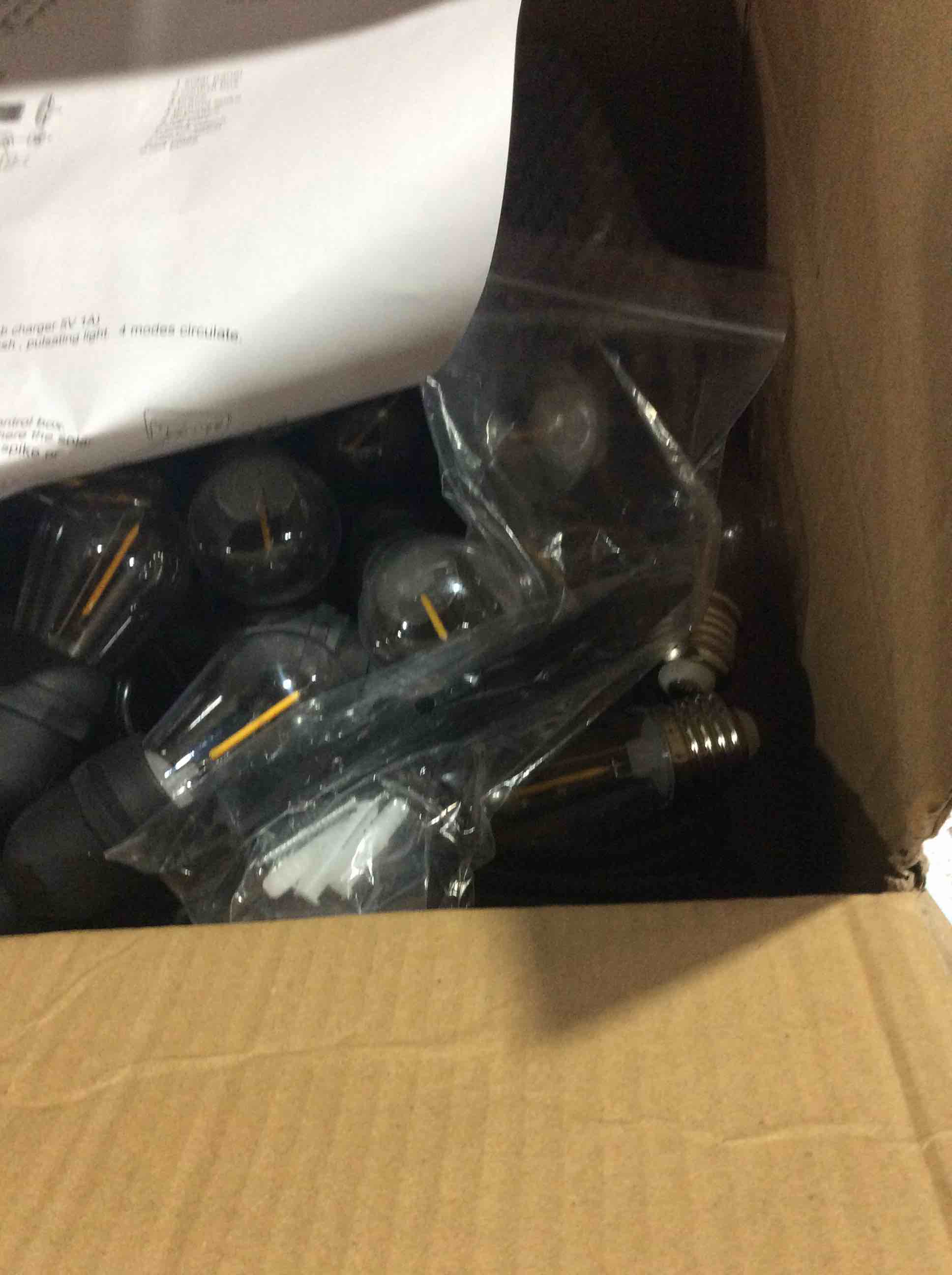 Keirstan 48FT Solar Powered Outdoor String Lights with 15 Shatterproof S14 Bulbs