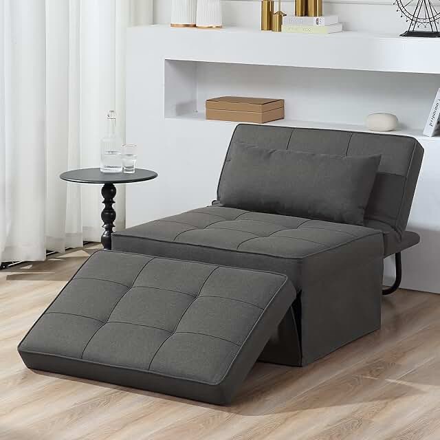 Arnbert Full 75.39" Wide Tufted Back Convertible Sofa